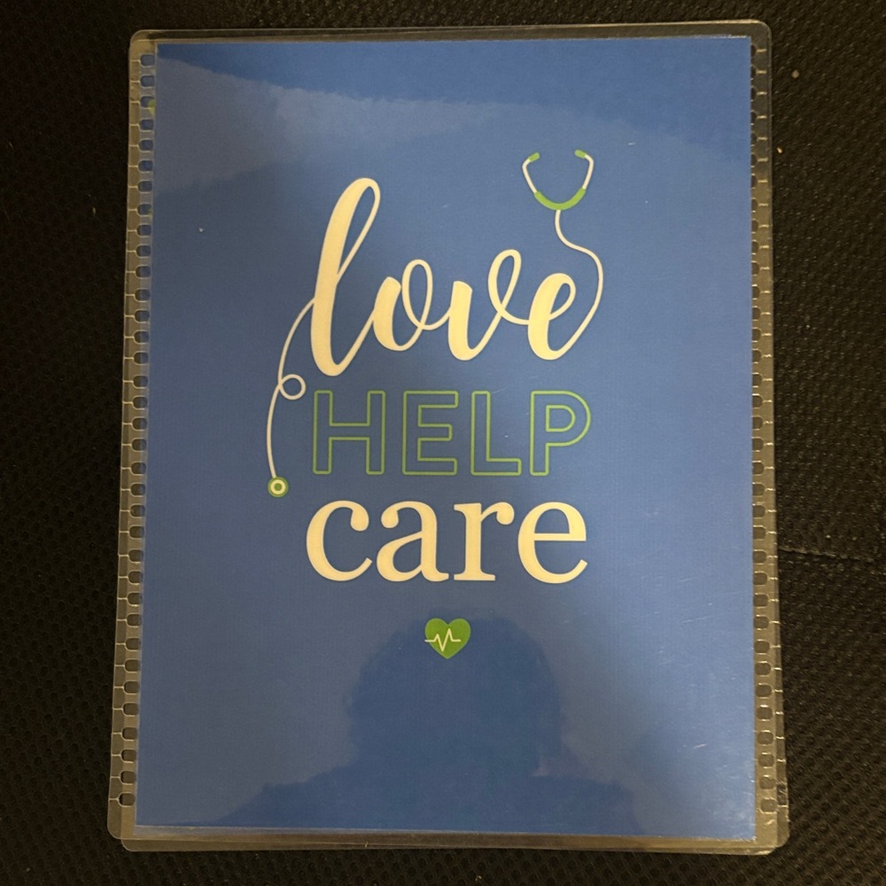 Erin Condren Blue 7 x9 planner cover with White and Green Medical Design